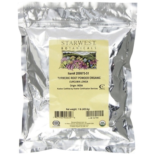  Starwest Botanicals Organic Turmeric Root Powder, 1 Pound Bulk