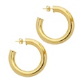 Sterling Forever Thick Hollow Hoops Earrings
