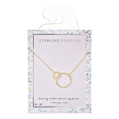  Sterling Forever Sterling Silver Interlocking Open Circle Pendant Necklace