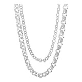 Sterling Forever Bold Layered Rolo Chain Necklace
