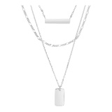Sterling Forever Triple Layered Bar Necklace