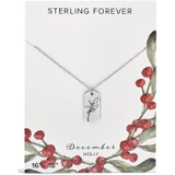 Sterling Forever Birth Flower Pendant Necklace