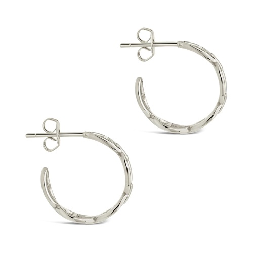  Sterling Forever Anchor Chain Hoops Earrings