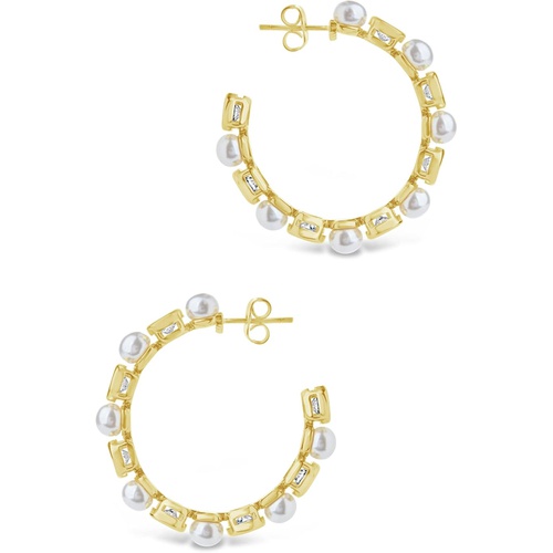  Sterling Forever Theodora Hoops Earrings