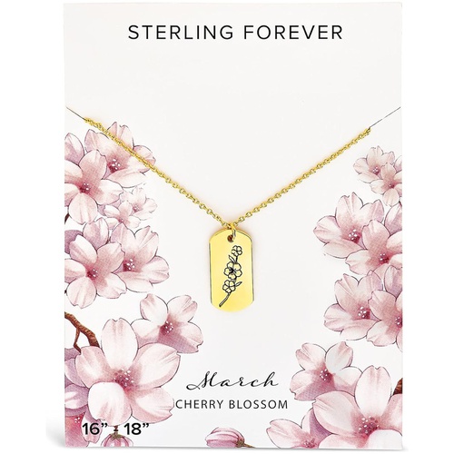  Sterling Forever Birth Flower Pendant Necklace
