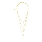 Sterling Forever Crescent & Bar Multi Layer Necklace