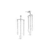 Sterling Forever Chains & Pearls Chandelier Drop Earrings