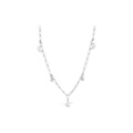 Sterling Forever Sparkling CZ, Star & Moon Chain Necklace