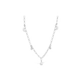 Sterling Forever Sparkling CZ, Star & Moon Chain Necklace