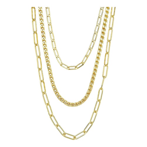  Sterling Forever Triple Layer Chain Necklace