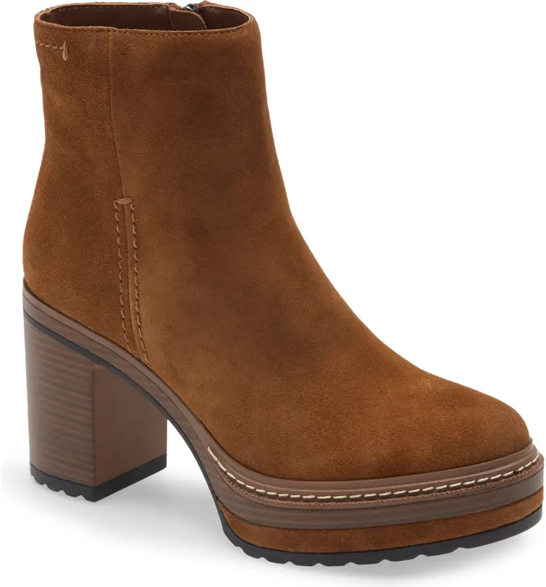 스티브매든 Steve Madden Sloanne Platform Bootie_COGNAC SUEDE