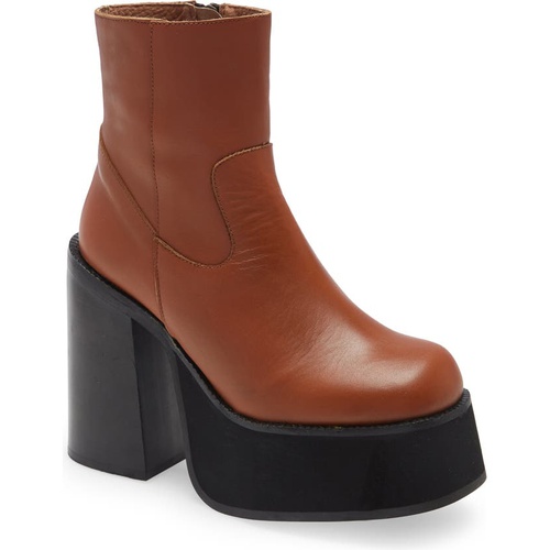 스티브매든 Steve Madden Siene Platform Bootie_COGNAC LEATHER