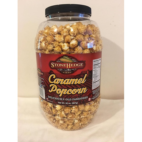  StoneHedge Farms Caramel Popcorn Deliciously Old Fashioned 32 Oz. Tall Tub Jar!!!!!!!!!