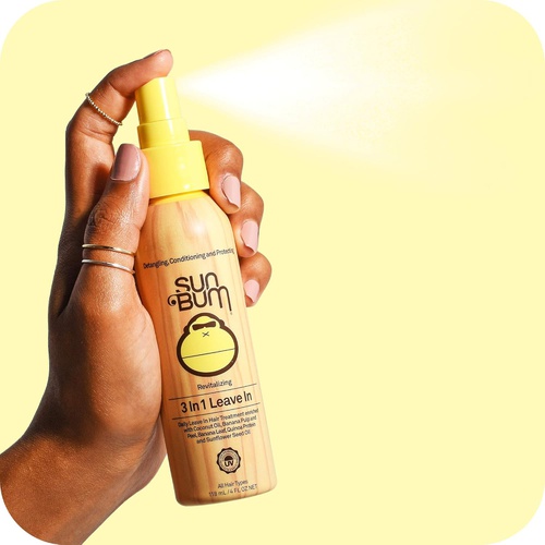  Sun Bum Revitalizing 3 in 1 Leave-In Conditioner Spray - Detangler - Anti Frizz - Paraben Free - Gluten Free - Vegan - Color Safe - UV Protection - 4 oz Spray Bottle - 1 Count