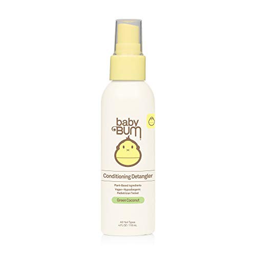  Sun Bum Baby Bum Conditioning Detangler Spray | Leave-In Conditioner Treatment with Soothing Coconut Oil, Natural Fragrance, Gluten Free and Vegan, 4 FL OZ, Packaging may vary