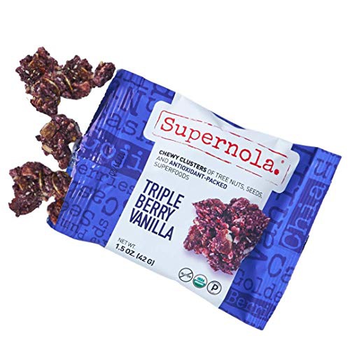  Supernola Superfood Clusters | 12pk Triple Berry Vanilla | Plant-Based Protein | Delicious Berries, Nuts & Seeds | Gluten-free | Organic, Keto, Paleo Chewy Snack Packs