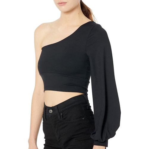  Susana Monaco One Arm Waist Gathered Sleeve Top