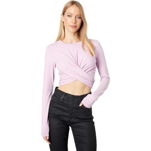  Susana Monaco Cross-Front Crew Neck Top