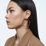 Swarovski Constella hoop earrings, Round cut, Small, White, Rose gold-tone plated