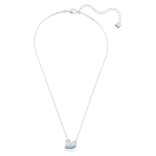 스와로브스키 Swarovski Iconic Swan pendant, Swan, Small, Blue, Rhodium plated