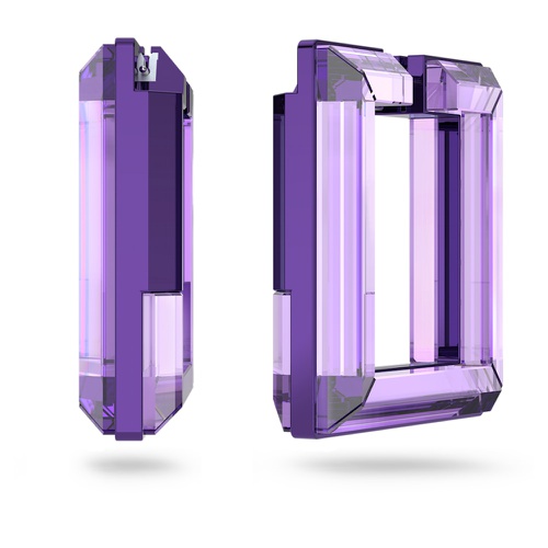 스와로브스키 Swarovski Lucent hoop earrings, Square shape, Purple