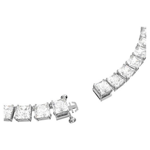 스와로브스키 Swarovski Millenia necklace, Square cut, White, Rhodium plated