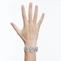 Swarovski Stella bracelet, Mixed cuts, Star, Large, White, Rhodium plated