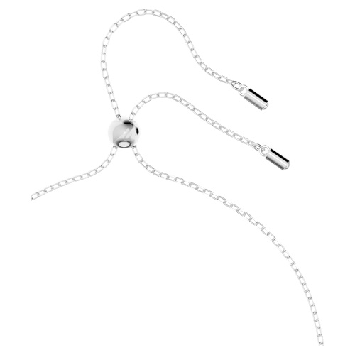 스와로브스키 Swarovski Hollow pendant, Interlocking loop, White, Rhodium plated