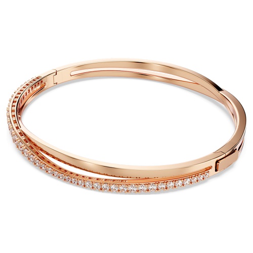 스와로브스키 Swarovski Twist bracelet, White, Rose gold-tone plated