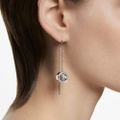 Swarovski Hollow drop earrings, Long, White, Rhodium plated