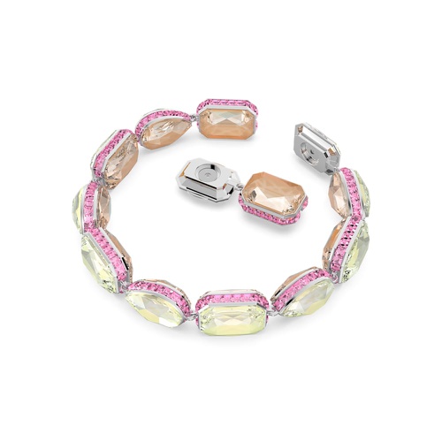 스와로브스키 Swarovski Orbita bracelet, Magnetic closure, Mixed cuts, Multicolored, Rhodium plated