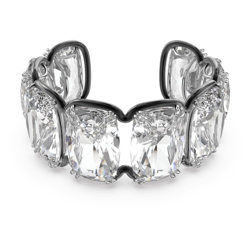 스와로브스키 Swarovski Harmonia cuff, Oversized floating crystals, White, Mixed metal finish