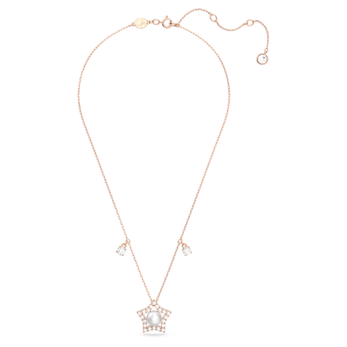 스와로브스키 Swarovski Stella necklace, Mixed cuts, Star, White, Rose gold-tone plated