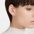 Swarovski Constella stud earrings, Round cut, White, Rose gold-tone plated