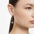 Swarovski Generation clip earrings, Long, White, Rhodium plated