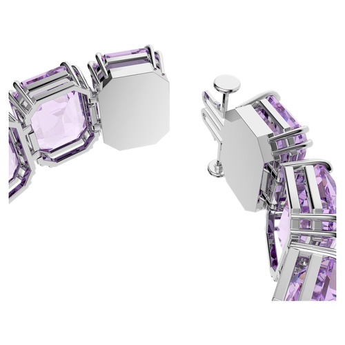 스와로브스키 Swarovski Millenia bracelet, Oversized crystals, Octagon cut, Purple, Rhodium plated