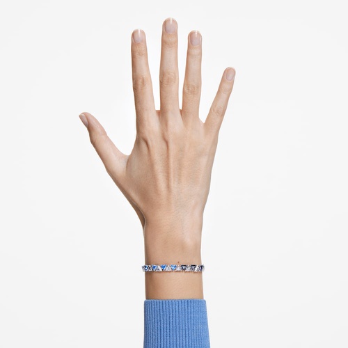 스와로브스키 Swarovski Ortyx bracelet, Triangle cut, Blue, Rhodium plated