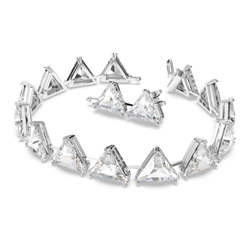 스와로브스키 Swarovski Ortyx bracelet, Triangle cut, White, Rhodium plated
