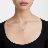 Swarovski Stella Y necklace, Star, White, Rhodium plated
