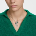 Swarovski Dellium necklace, Bamboo, Green, Rhodium plated