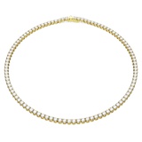 Swarovski Matrix Tennis necklace, Round cut, Small, White, Gold-tone plated