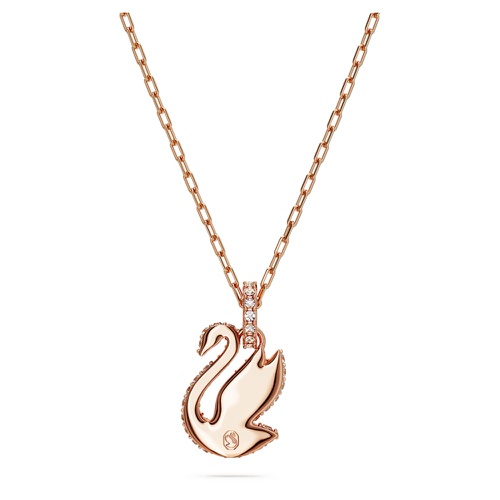 스와로브스키 Swarovski Iconic Swan pendant, Swan, Small, White, Rose gold-tone plated
