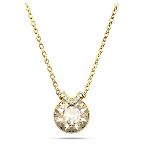 스와로브스키 Swarovski Bella V pendant, Round cut, Gold tone, Gold-tone plated