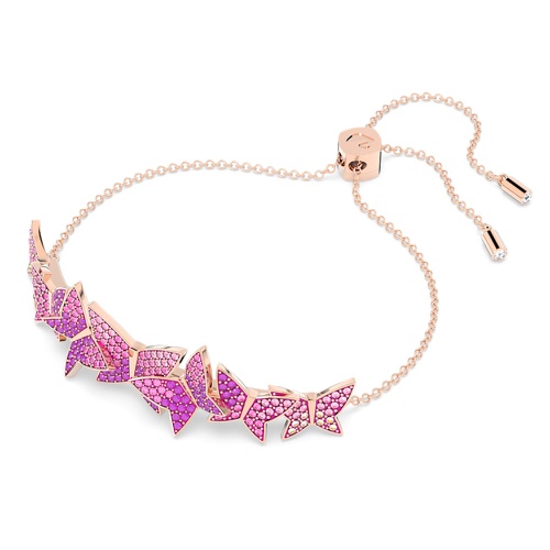 스와로브스키 Swarovski Lilia bracelet, Butterfly, Pink, Rose gold-tone plated