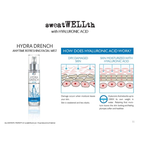  SweatWELLth Hydra Drench Soothing and Refreshing Anytime Facial Mist with Hyaluronic Acid and Antioxidents, 3.4 fl. oz