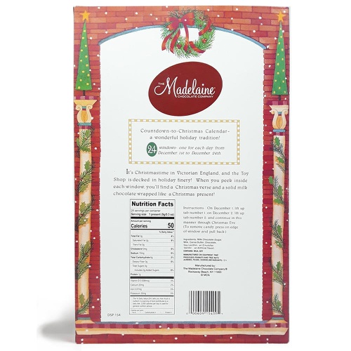  THE MADELAINE CHOCOLATE COMPANY Madelaine Chocolate Advent Calendar With 24 Premium Milk Chocolates - 8 oz (226 grams)