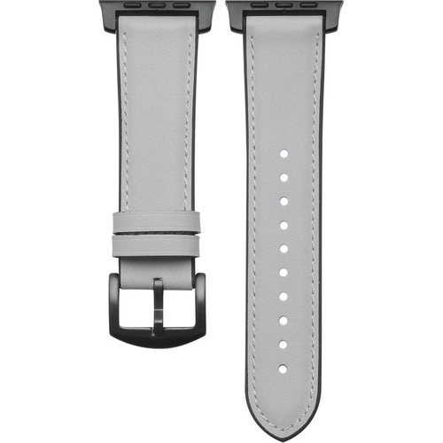  The Posh Tech Leather Apple Watch Strap_GREY