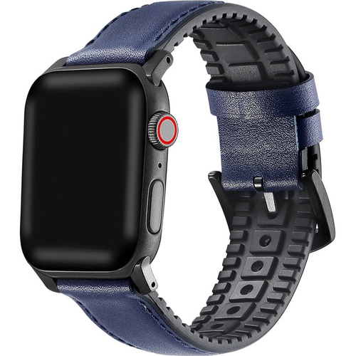  The Posh Tech Leather Apple Watch Strap_BLUE