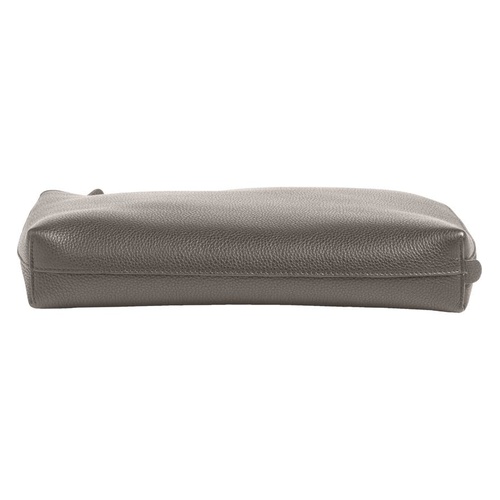  The Row Large Leather Zip Pouch_ASH GREY PLD