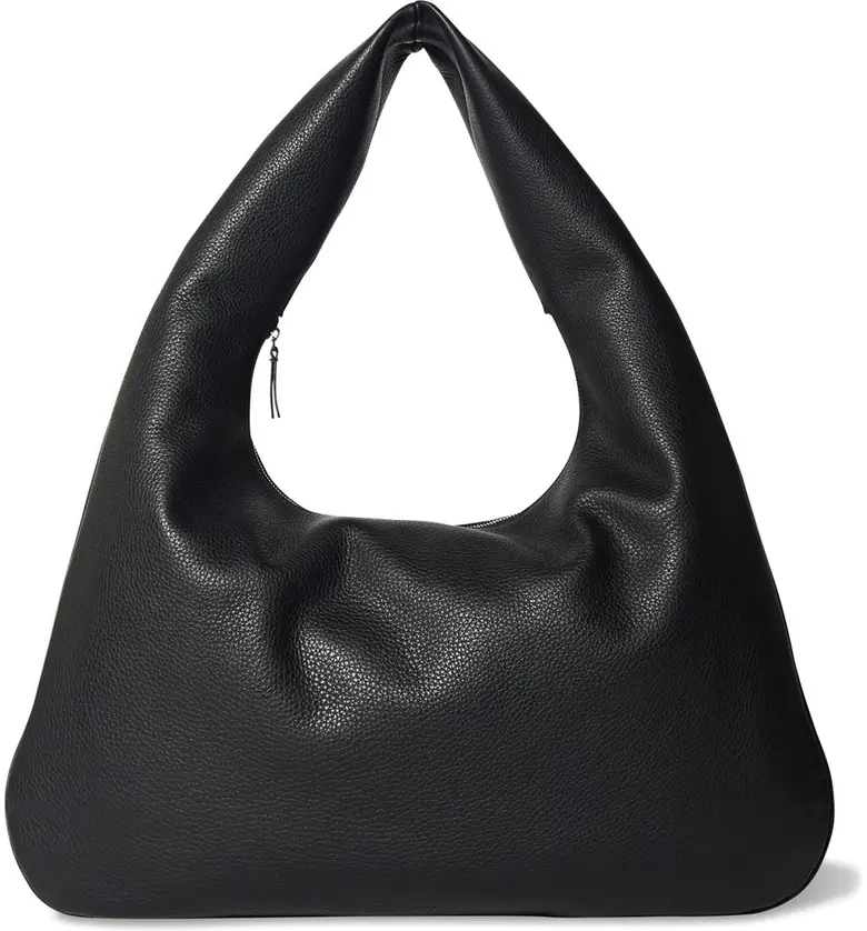 The Row Everyday Leather Shoulder Bag_BLACK